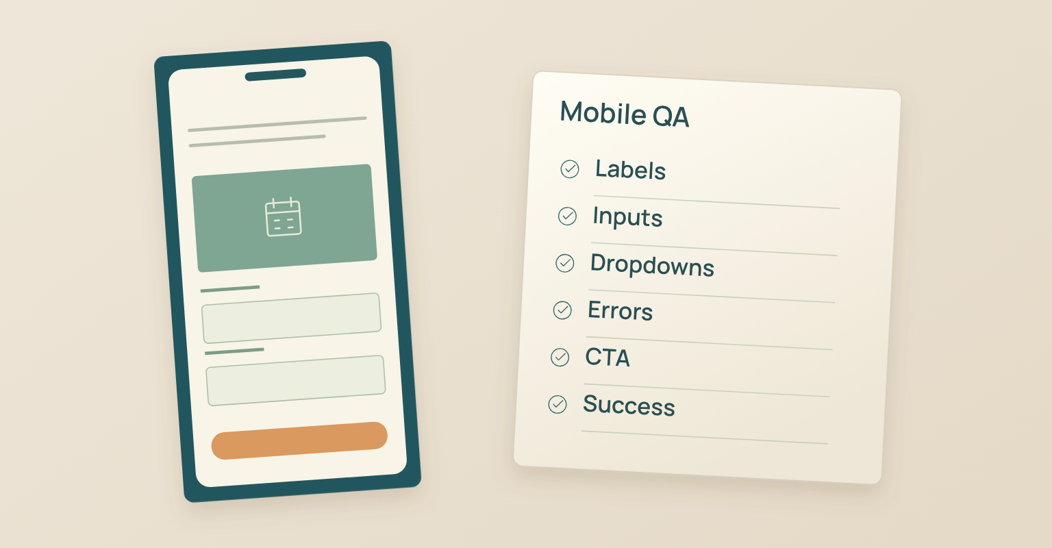 Webinar landing page diagram: Labels, Inputs, Dropdowns, Errors, CTA, Success